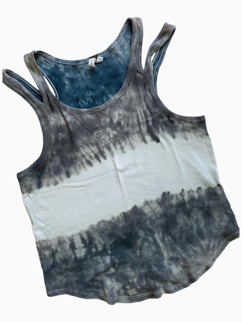 Free people Ribbed Tie Dye double strap tank top